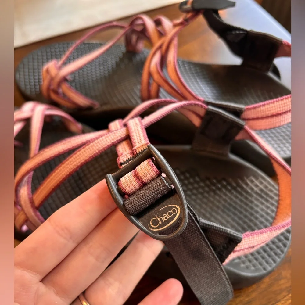 Chaco ZX2 Pink/Purple Duel Strap Sandals - Picture 3 of 6